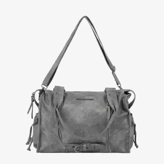 [BUNJANG] Fancy Club Belted Washing Leather Bag (Gray) / 팬시클럽 벨티드 워싱 레더백 (GRAY) F25QE990