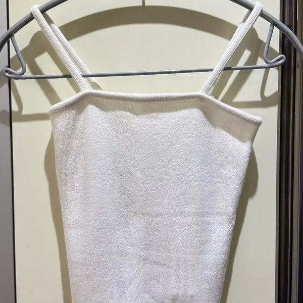 [BUNJANG] Cropped Cami Top with Ruffle Hem / 크롭 나시