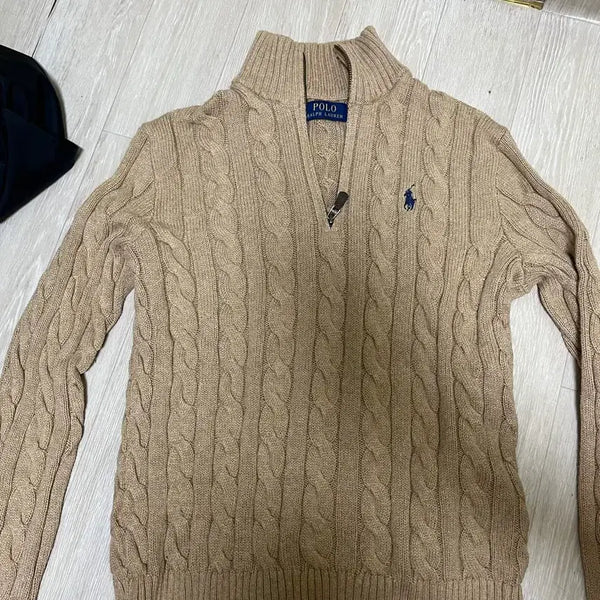 [BUNJANG] Polo Ralph Lauren Cable Knit Half-Zip Sweater XS / 폴로 니트 반집업