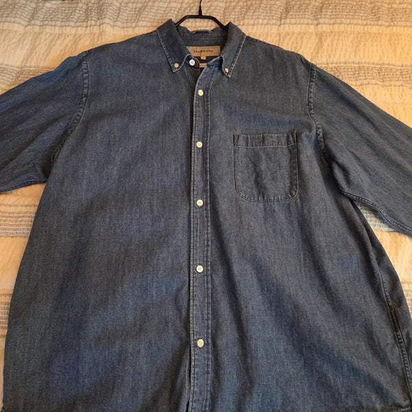 [BUNJANG] Brown Yak Button Down Denim Shirt Blue Size 4 / 브라운야드 버튼 다운 데님 셔츠 블루 사이즈4 팝니다