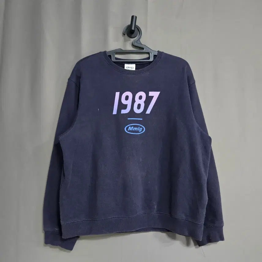 [BUNJANG] Mmlg 1987 Fleece Sweatshirt Navy / No.75 Mmlg 1987 맨투맨 기모 네이비