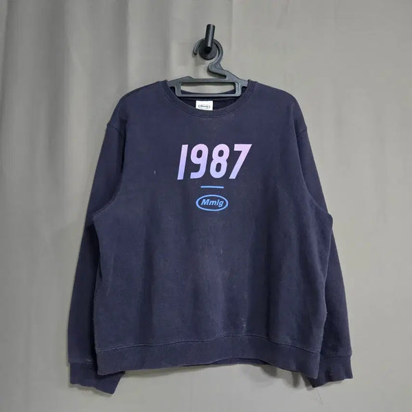 [BUNJANG] Mmlg 1987 Fleece Sweatshirt Navy / No.75 Mmlg 1987 맨투맨 기모 네이비