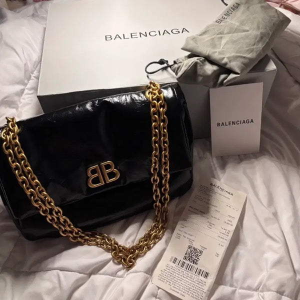 [BUNJANG] Balenciaga Monaco Chain Bag Black Gold Hardware / 발렌시아가 모나코 체인 금장 블랙 가방 (수수료 포함)