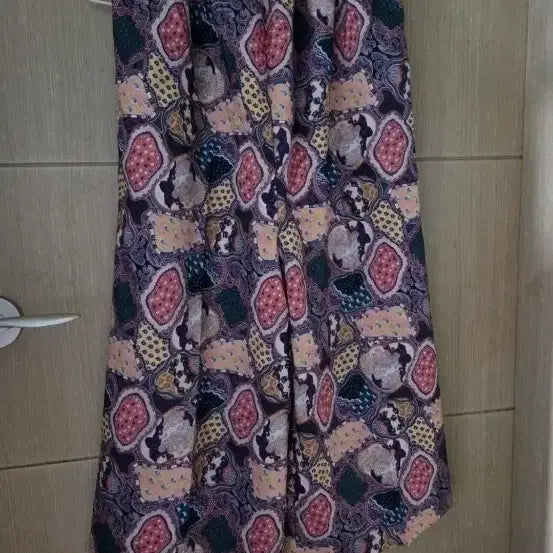 [BUNJANG] Patterned Wide-Leg Cotton Pants / 패턴 통 바지