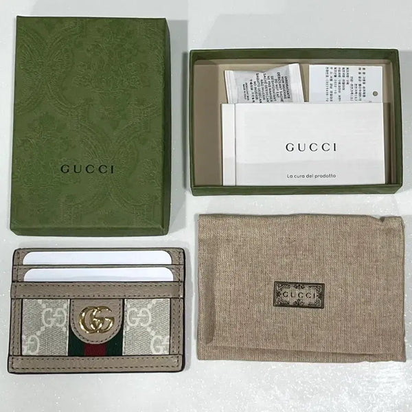 [BUNJANG] Gucci Ophidia GG Supreme Card Wallet Beige / 구찌 오피디아 GG 수프림 카드 지갑 베이지(풀박)