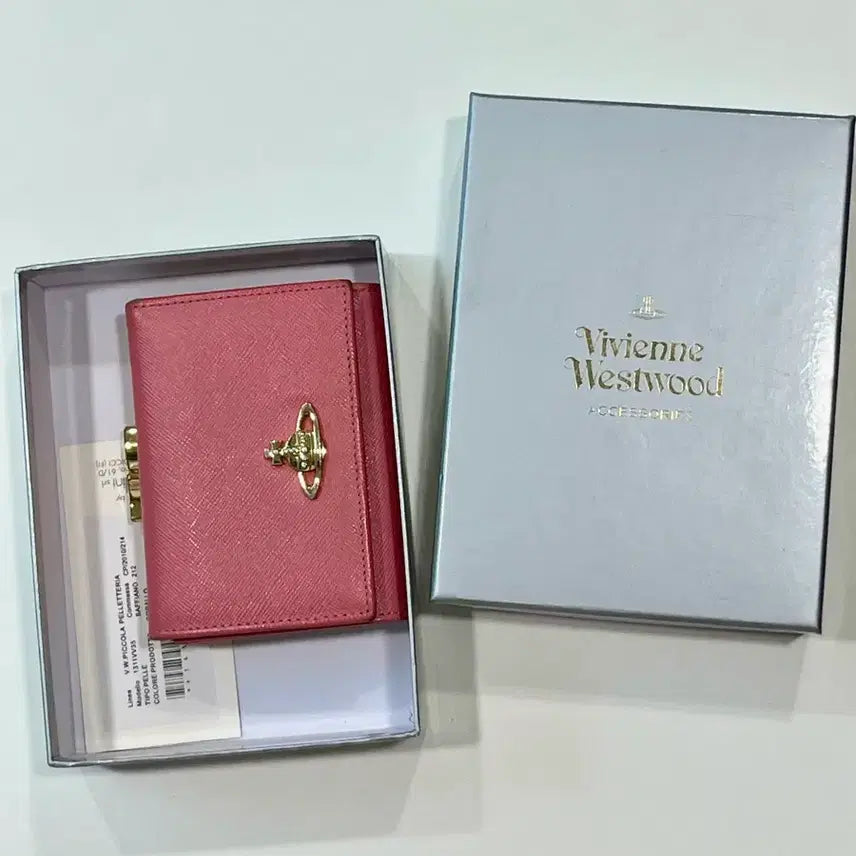 [BUNJANG] Vivienne Westwood Saffiano Corallo Bi-fold Wallet (Coral) / 비비안웨스트우드 사피아노 코랄로 1311 반지갑(풀박)
