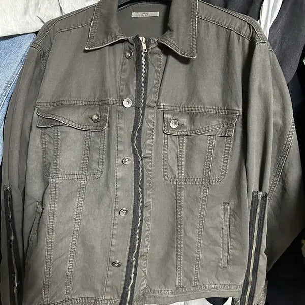 [BUNJANG] ETCE DYED 3 ZIP TRUCKER Jacket (Charcoal) / 이티씨이 etce DYED 3 ZIP TRUCKER (CHARCOAL)