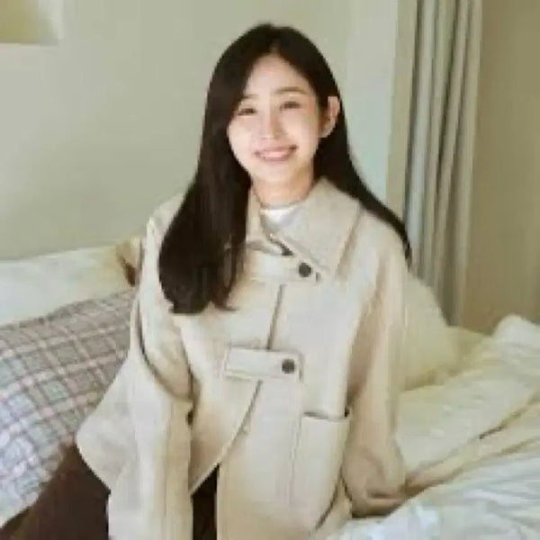 [BUNJANG] Mixxo Stand Collar Button Duffle Cape Coat / 미쏘 스탠드 카라 단추 더플 코트 케이프 카라