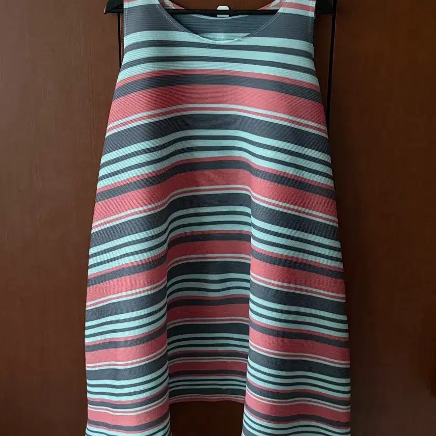 [BUNJANG] Striped Sleeveless Pleated Dress / 스트라이프 민소매 플리츠 원피스