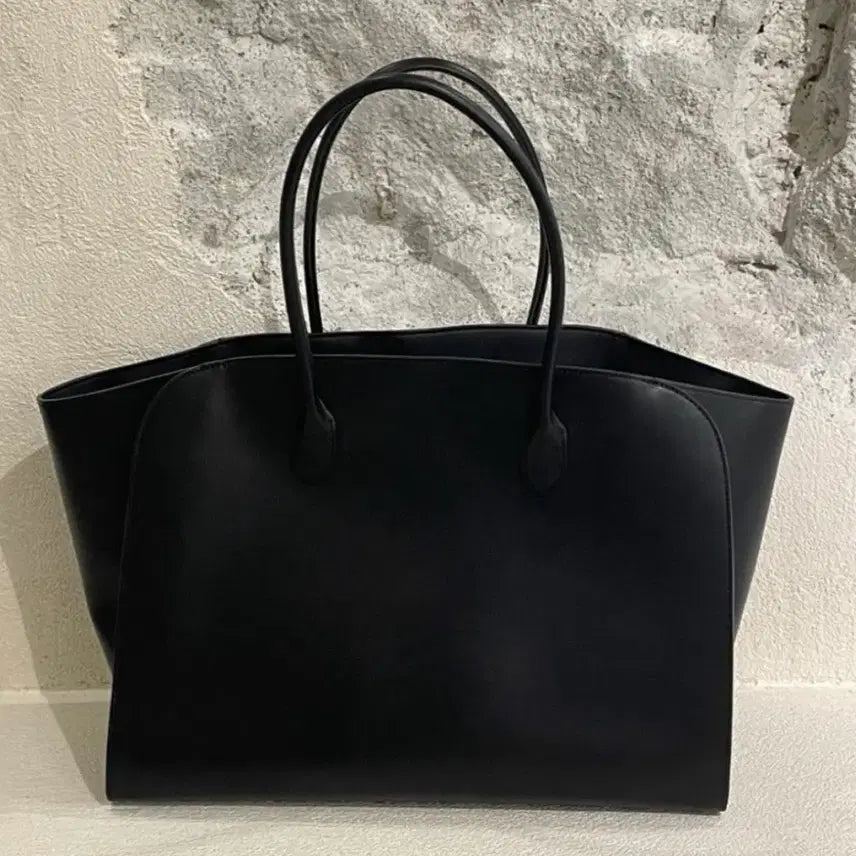 [BUNJANG] Natural Cowhide Hobo Shoulder Bag Black / 천연소가죽 보부상 가방 블랙