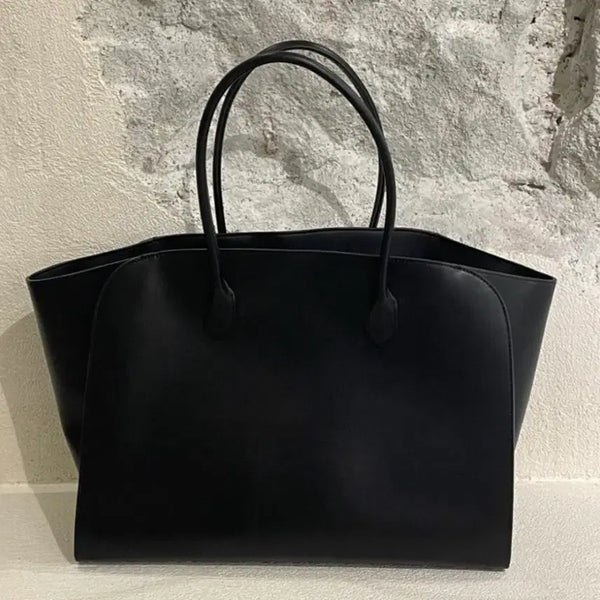 [BUNJANG] Natural Cowhide Hobo Shoulder Bag Black / 천연소가죽 보부상 가방 블랙