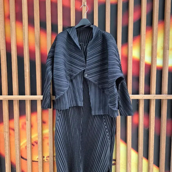[BUNJANG] Pleats Me Black Long Dress / 플리츠 미  블랙 롱원피스