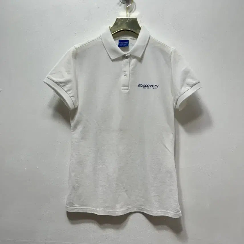 [BUNJANG] Discovery Expedition White Polo T-shirt (Size S) / 디스커버리 반팔 카라티 화이트 S