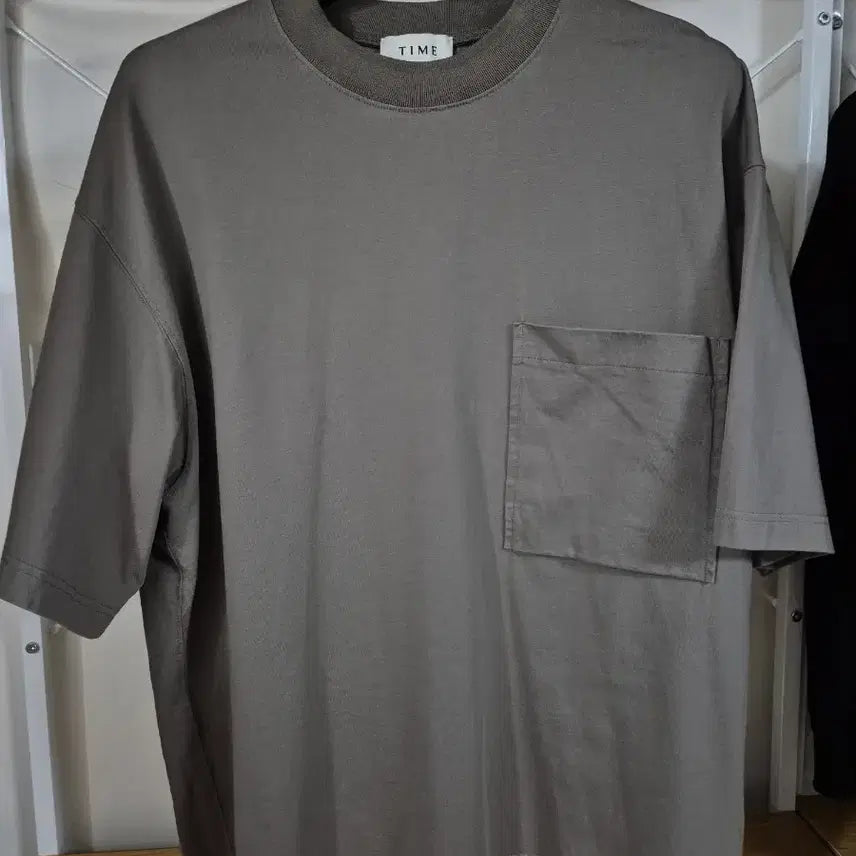 [BUNJANG] Time Homme Cotton Pocket Short Sleeve T-Shirt Grey / 타임옴므 코튼 포켓 반팔티 100 그레이