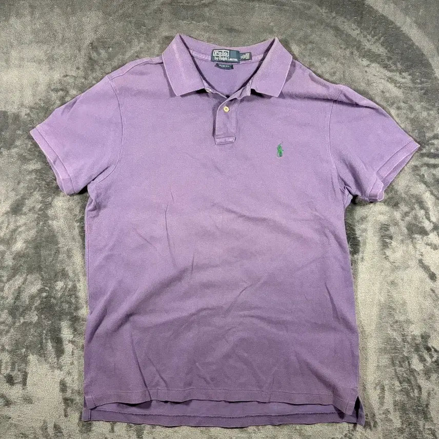 [BUNJANG] Polo Ralph Lauren Purple Collar T-Shirt / 폴로 랄프로렌 반팔 카라티 보라색