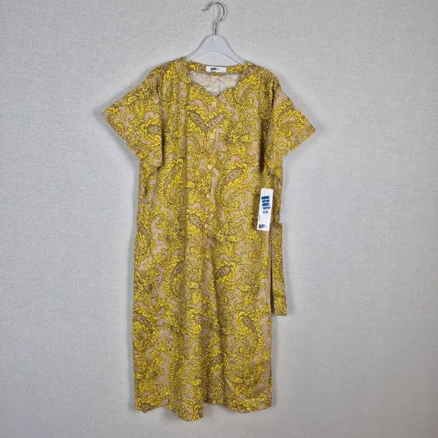 [BUNJANG] Plus Size Paisley Print 100% Cotton Half-Sleeve Midi Dress / (#77,88추천/L/택O새상품)빅사이즈 면100% 페이즐리 원피스