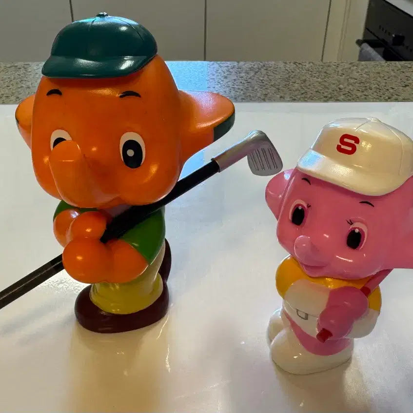 [BUNJANG] Sato-chan & Sato-ko-chan Golf Piggy Bank Set / 초레어) 사토짱 사토코짱 골프 저금통 세트