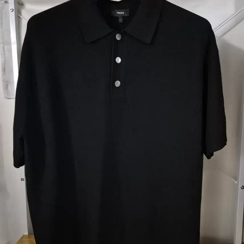 [BUNJANG] Theory Leland Knit Polo Shirt L Black / 띠어리 PK 릴랜드 니트 카라티 L 블랙