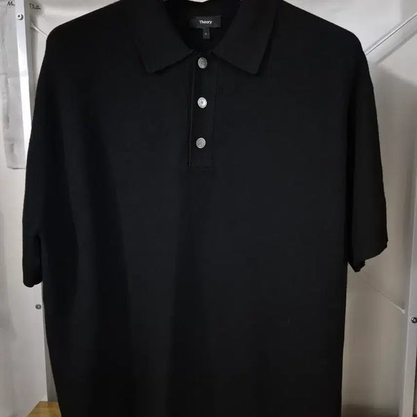 [BUNJANG] Theory Leland Knit Polo Shirt L Black / 띠어리 PK 릴랜드 니트 카라티 L 블랙