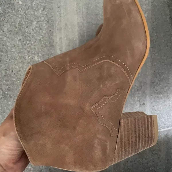 [BUNJANG] Suede Beige Ankle Boots / 앵클부츠
