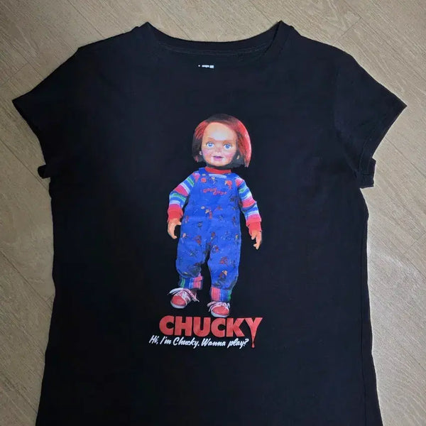 [BUNJANG] Uniqlo x Chucky Graphic T-Shirt - Women's Medium / 유니클로 x 처키 여성 반팔티 M