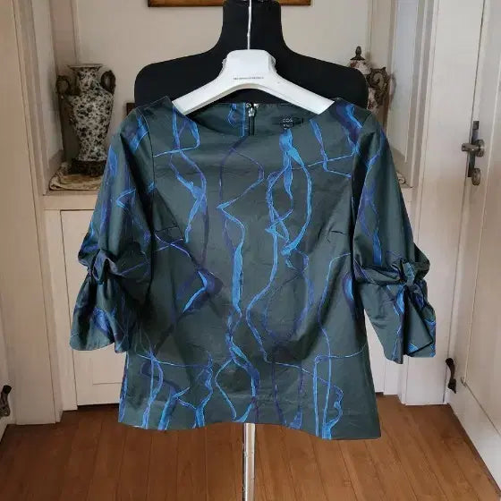 [BUNJANG] COS Deep Green Patterned Blouse EUR 32 / 코스 블라우스 EUR32