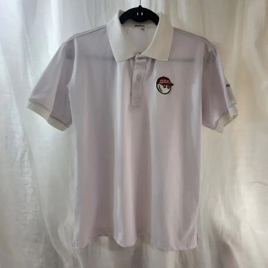 [BUNJANG] Malbon Golf Short Sleeve Polo Shirt White L / 말본 골프웨어 반팔 카라티 화이트 L