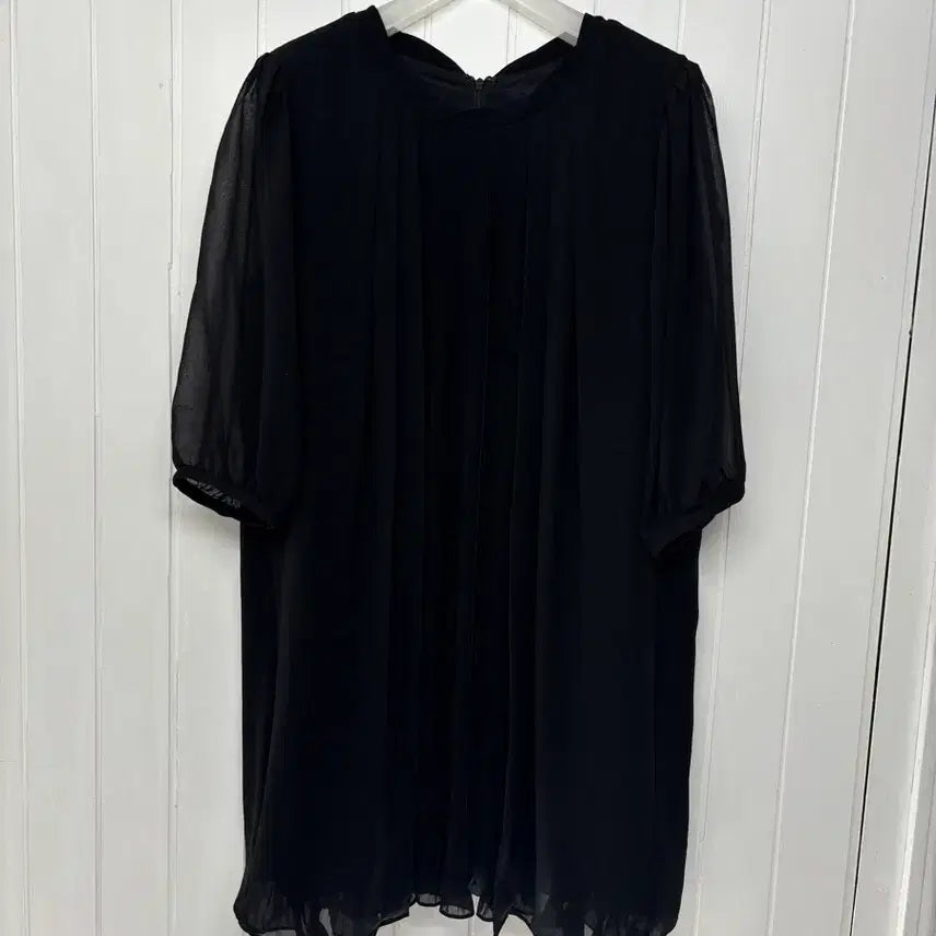 [BUNJANG] UVA See-through Puff Sleeve Black Mini Dress (Size 66-77) / UVA 시스루 퍼프 소매  블랙 미니원피스 66-77 ㅡ0630