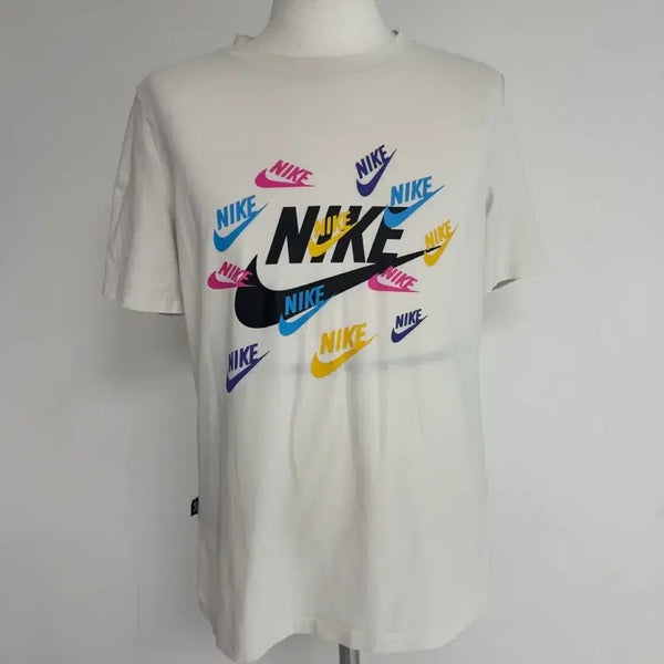 [BUNJANG] Nike Multi Logo Short Sleeve T-Shirt White / 나이키 멀티 로고 반팔 티셔츠 화이트 M(남여)