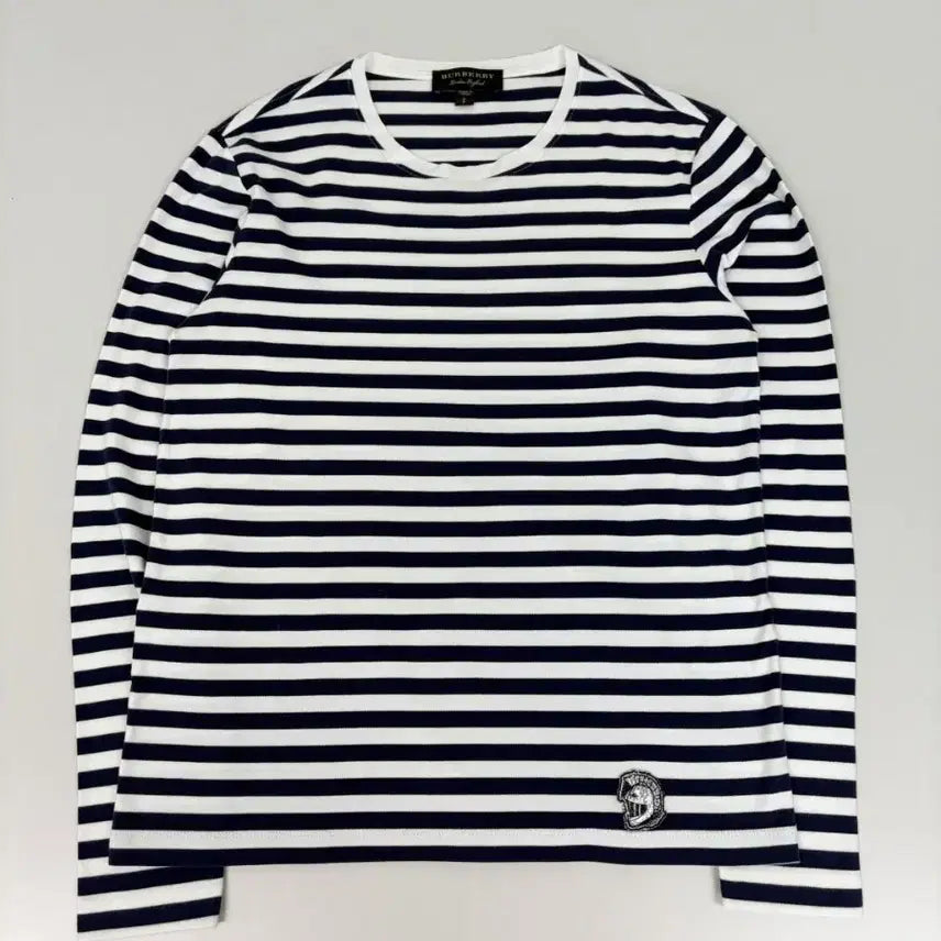 [BUNJANG] Burberry Palaces Helmet Breton Stripe Long Sleeve T-Shirt / [정품] 버버리 팔라스 헬멧 유니섹스 브레통 스트라이프 롱슬리브 티셔츠