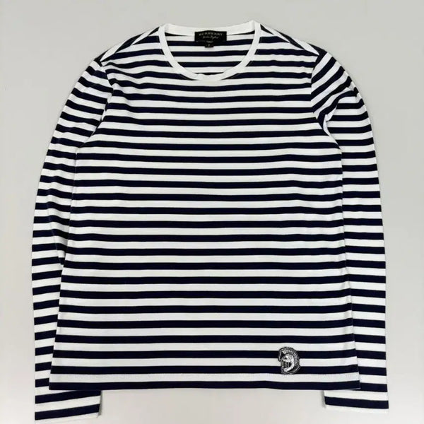 [BUNJANG] Burberry Palaces Helmet Breton Stripe Long Sleeve T-Shirt / [정품] 버버리 팔라스 헬멧 유니섹스 브레통 스트라이프 롱슬리브 티셔츠