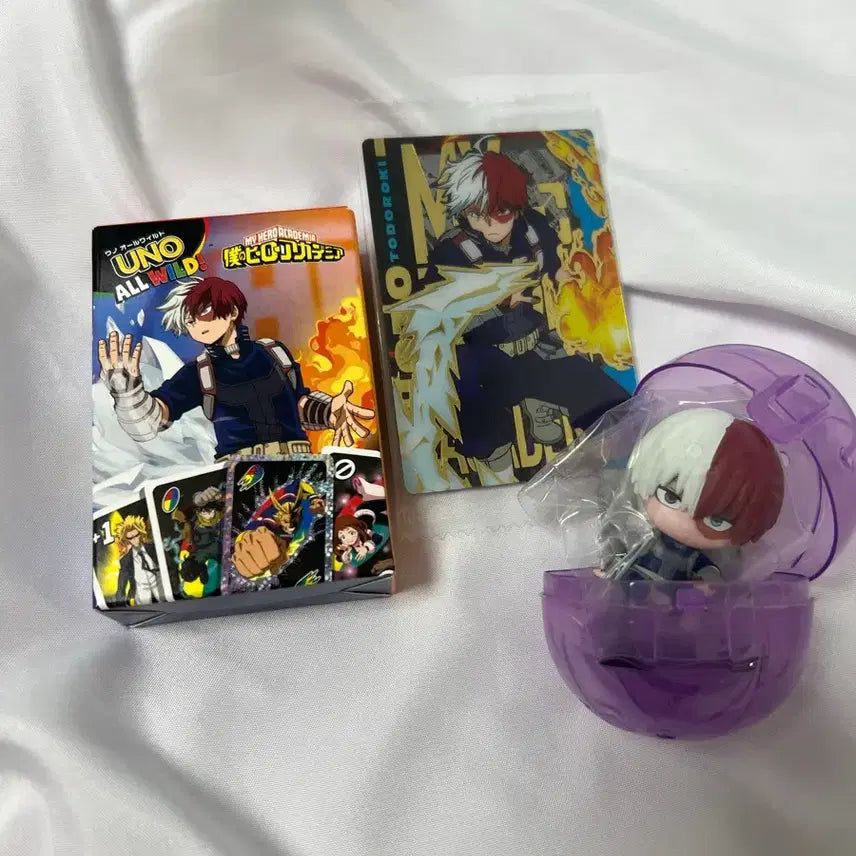 [BUNJANG] My Hero Academia Todoroki Uno Card & Wafer Clear Card Set / 나히아 쇼토 우노 카드 스와라세타이 클리어카드 세트