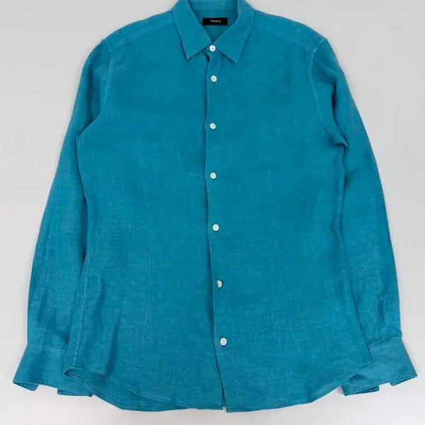 [BUNJANG] Theory Irving Linen Shirt Blue / [정품] 띠어리 어빙 린넨 셔츠 블루