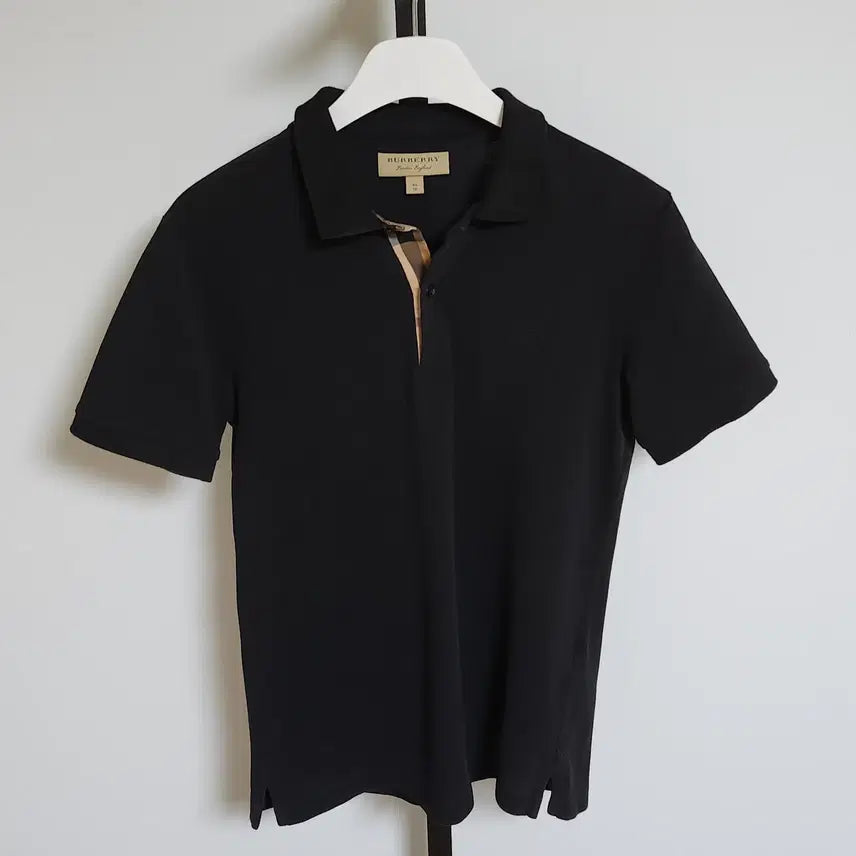 [BUNJANG] Burberry Black Check Knight Embroidery Short Sleeve Polo Shirt / [XS] 버버리 블랙 체크 기사 자수 반팔 카라티 4010695