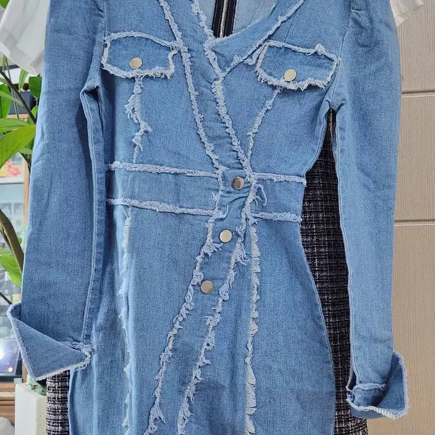 [BUNJANG] Denim Midi Dress Blue / 데님 원피스 블루