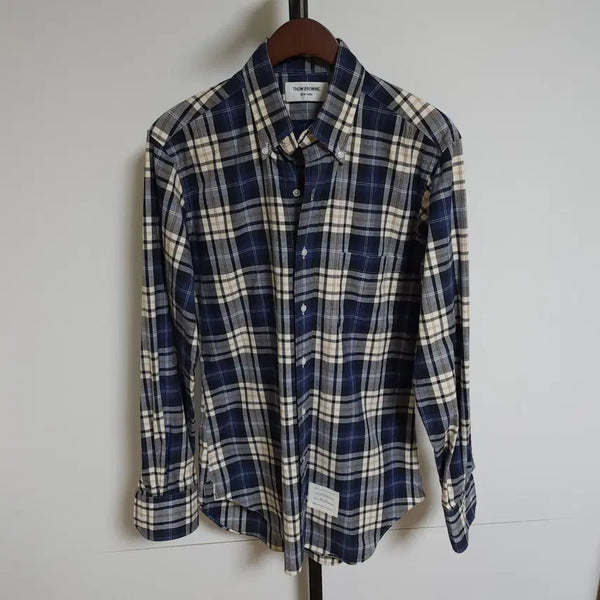 [BUNJANG] Thom Browne Blue Check Oxford Shirt / [2] 톰브라운 블루 체크 옥스포드 셔츠