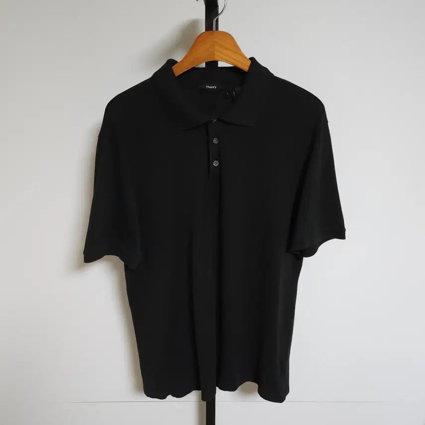 [BUNJANG] Theory Black Short Sleeve Polo Shirt L / [L] 띠어리 블랙 반팔 카라티