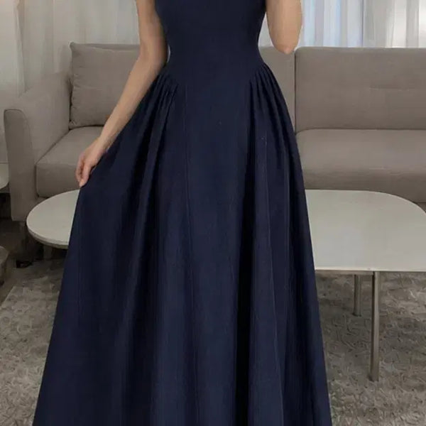 [BUNJANG] Denim Ribbon Long Dress & Denim Top Dress Set / 데님 리본 롱 원피스& 데님 탑 원피스 2종 일괄판매