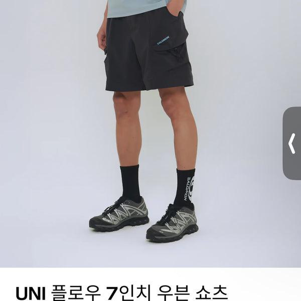 [BUNJANG] Salomon Uni Flow 7-inch Woven Shorts (Charcoal) M / [살로몬]uni 플로우 7인치 우븐 쇼츠(차콜) m