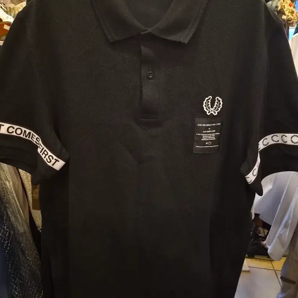 [BUNJANG] Fred Perry x Art Comes First Black Cotton Polo T-Shirt / 프레드페리 아트커즈퍼스트 반팔 카라티 블랙