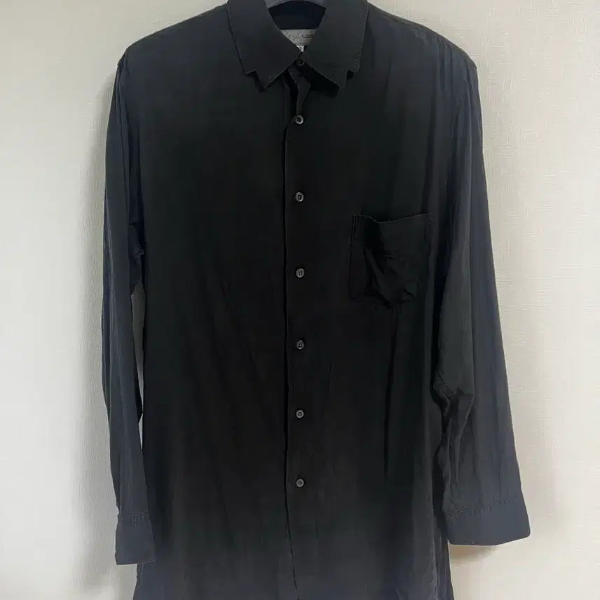 [BUNJANG] Yohji Yamamoto Pour Homme Celluse Shirt Black / [3]요지야마모토 뿌르옴므 셀룰로스 셔츠