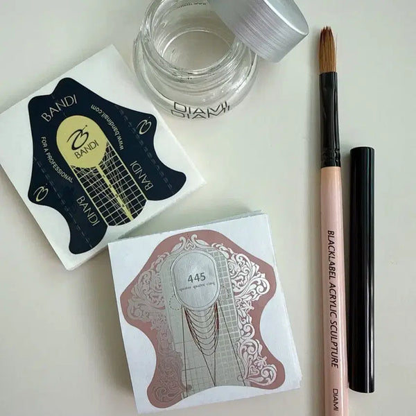 [BUNJANG] Diamy Black Label Acrylic Sculpture Brush, Dip and Design Dish Set / 아크릴네일 브러쉬,폼지,디팬디쉬세트.