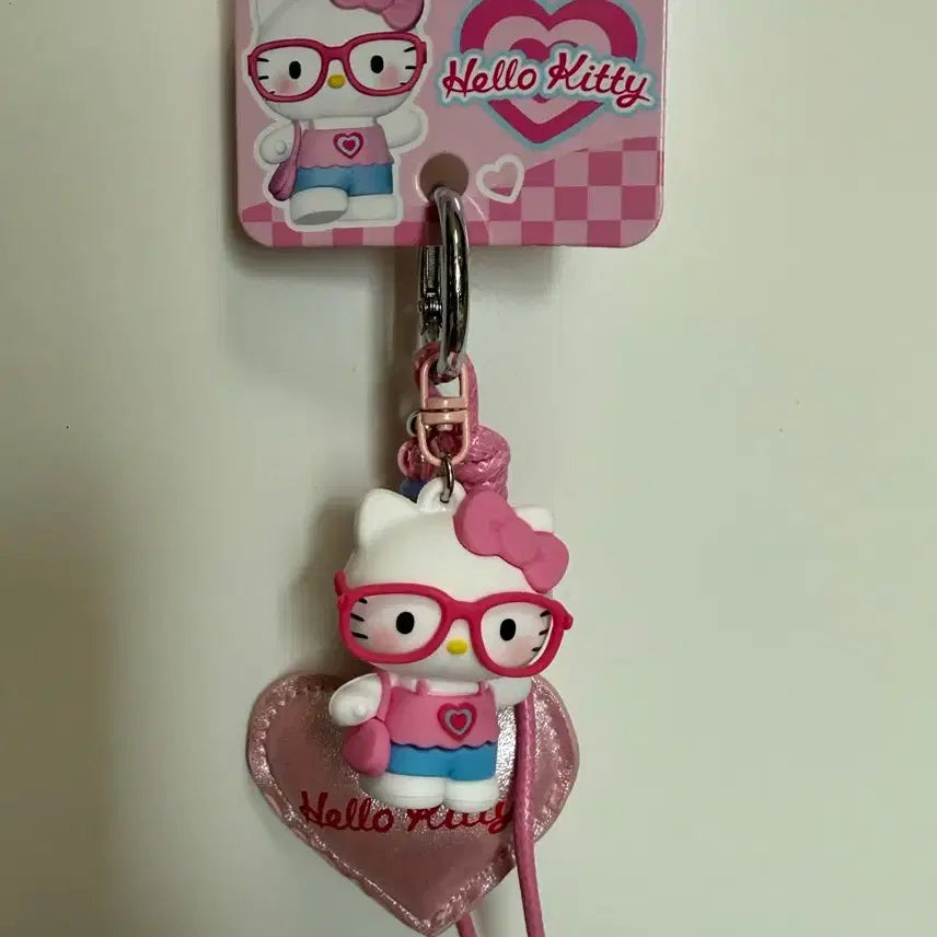 [BUNJANG] Hello Kitty Glasses Keychain Pink / 헬로키티 키링 핑크 안경
