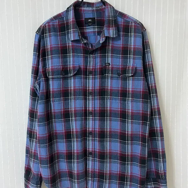 [BUNJANG] Obey Flannel Checkered Shirt L / 오베이 obey 플란넬 체크셔츠 L