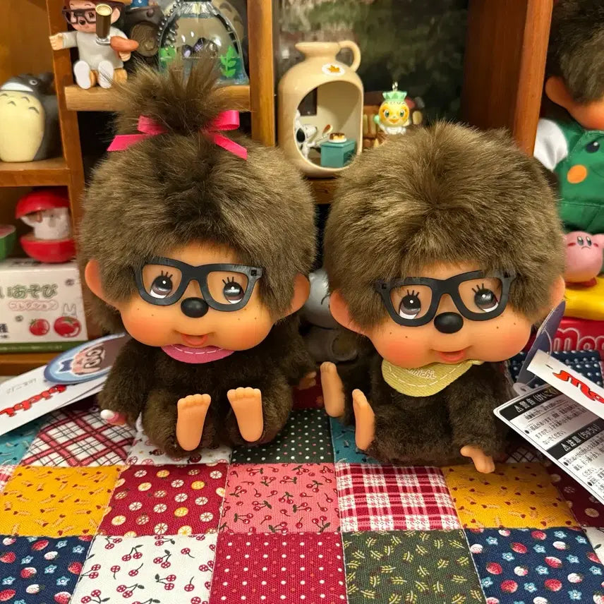 [BUNJANG] Monchichi Big Head Doll Set with Glasses / 안경 대두 몬치치 세트 (바배가능)