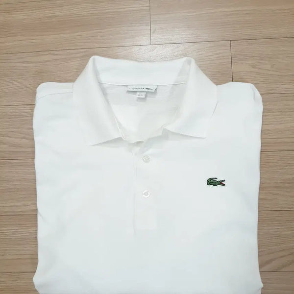 [BUNJANG] Lacoste Sport White Collar T-Shirt / (미사용품) 라코스테 화이트 카라 티셔츠