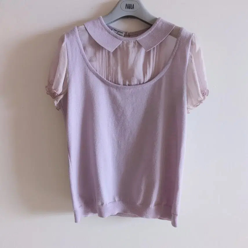 [BUNJANG] Alberta Ferretti Chiffon Knit Blouse / 알베르타 페레티 쉬폰 니트 블라우스