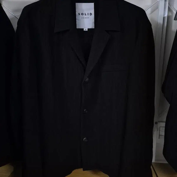 [BUNJANG] Solid Homme Crinkle Pleats Jacket Black / 솔리드옴므 크링클 플리츠 자켓 50 블랙
