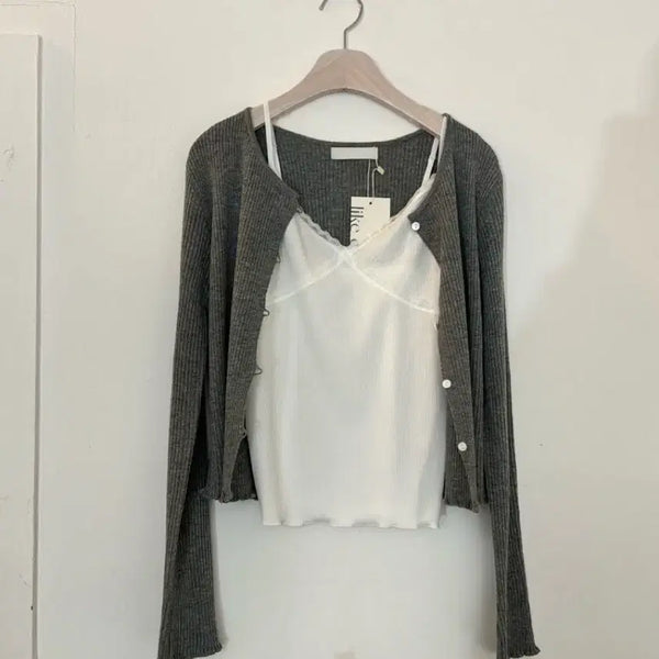 [BUNJANG] Cardigan and Camisole Set / 가디건 나시 세트