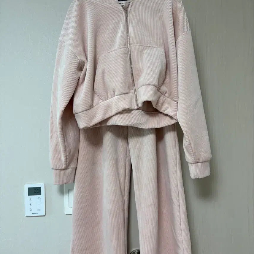 [BUNJANG] Pink Corduroy Training Set / 핑크색 코듀로이 셋업 트레이닝복 세트